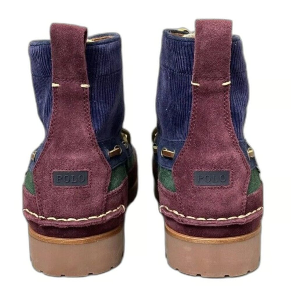 Mens 15 D Polo Country Ralph Lauren Ranger Suede Boots Colorblock Green Blue - Picture 2 of 9